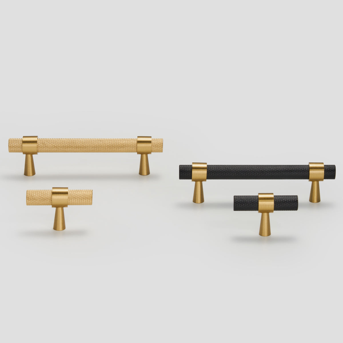 Knurled Brass T-Bar Cabinet Handle