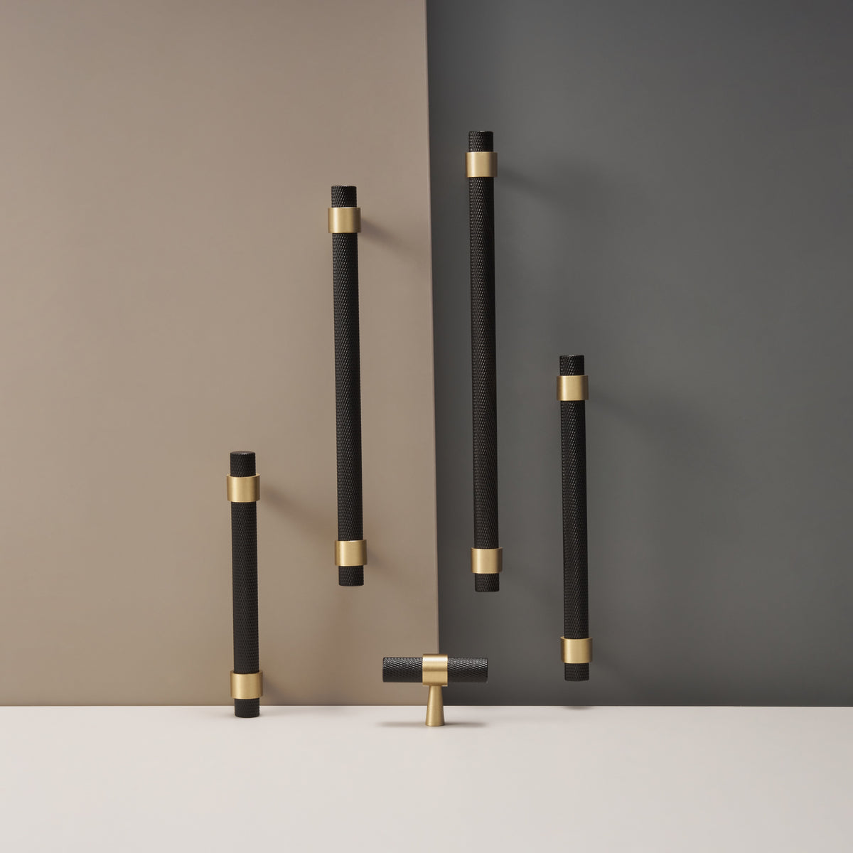 Knurled Brass T-Bar Cabinet Handle