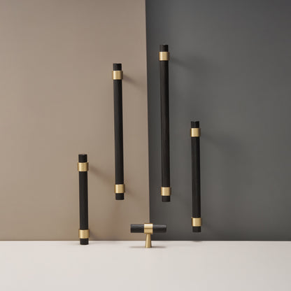 Knurled Brass T-Bar Cabinet Handle