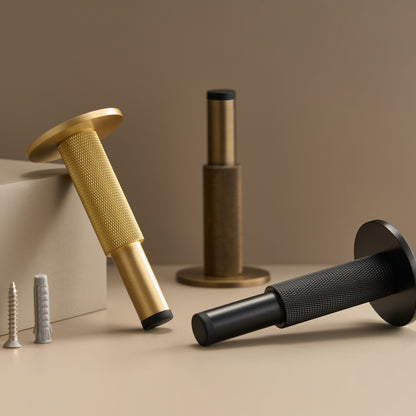 Knurled Brass Door Stopper