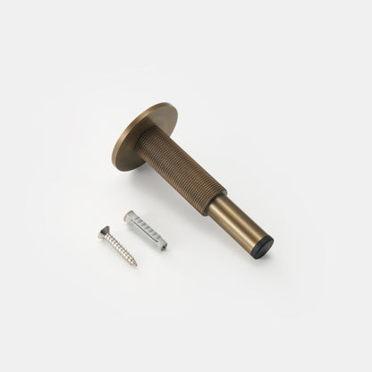 Knurled Brass Door Stopper