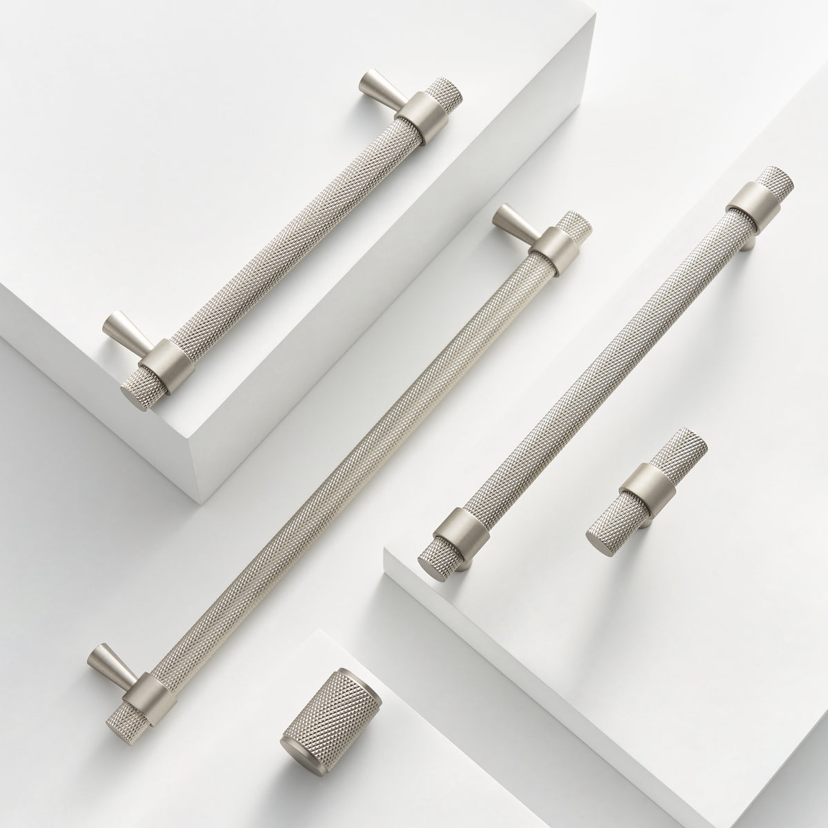 Solid Brass T-Bar Handle Silver