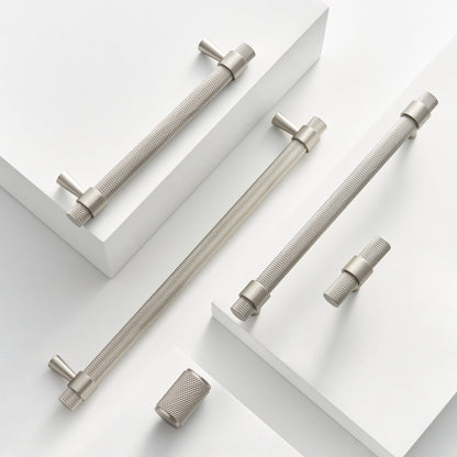 Solid Brass T-Bar Handle Silver