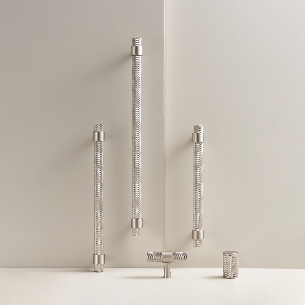 Solid Brass T-Bar Handle Silver