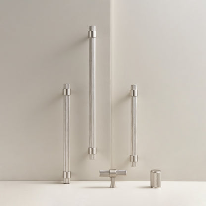 Solid Brass T-Bar Handle Silver