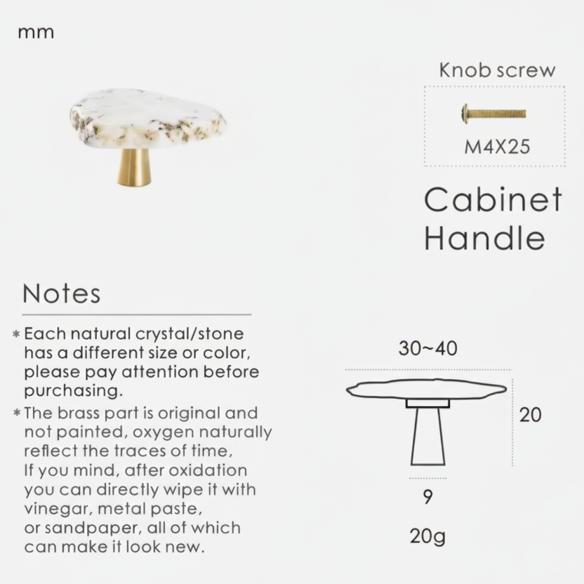 Marble & Brass Handle