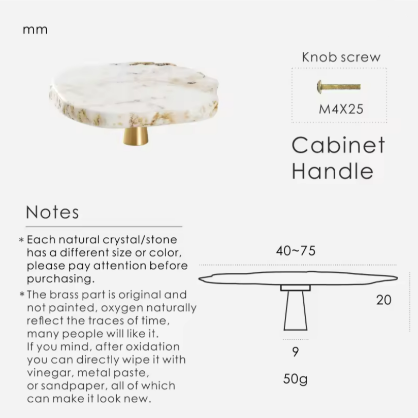 Marble & Brass Handle