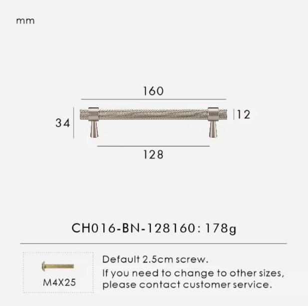 Solid Brass T-Bar Handle Silver