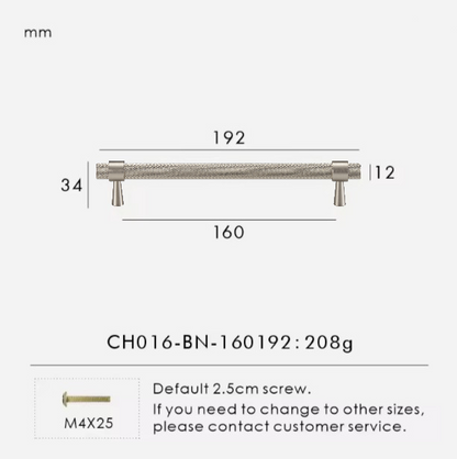 Solid Brass T-Bar Handle Silver