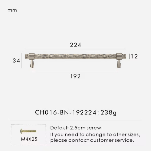 Solid Brass T-Bar Handle Silver