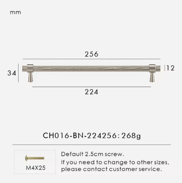Solid Brass T-Bar Handle Silver
