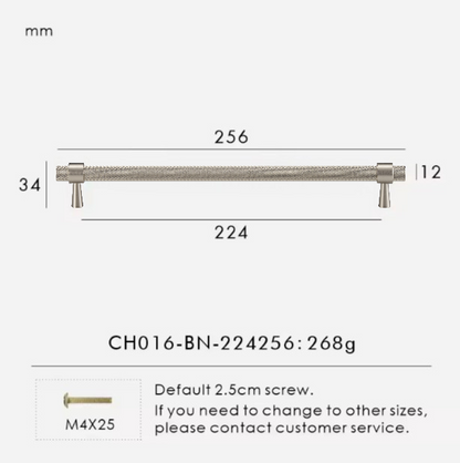 Solid Brass T-Bar Handle Silver