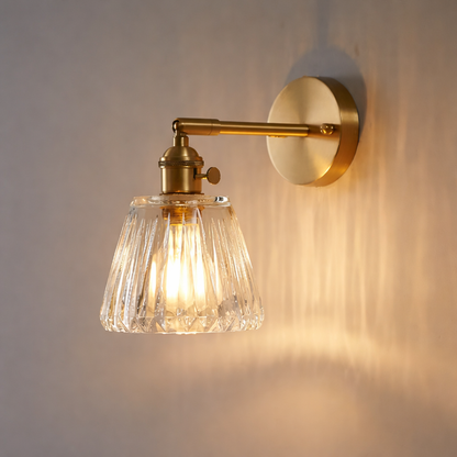 Ribbed Glass Wall Light