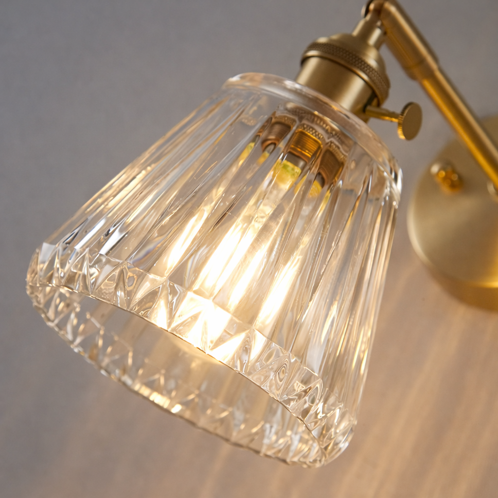 Ribbed Glass Wall Light