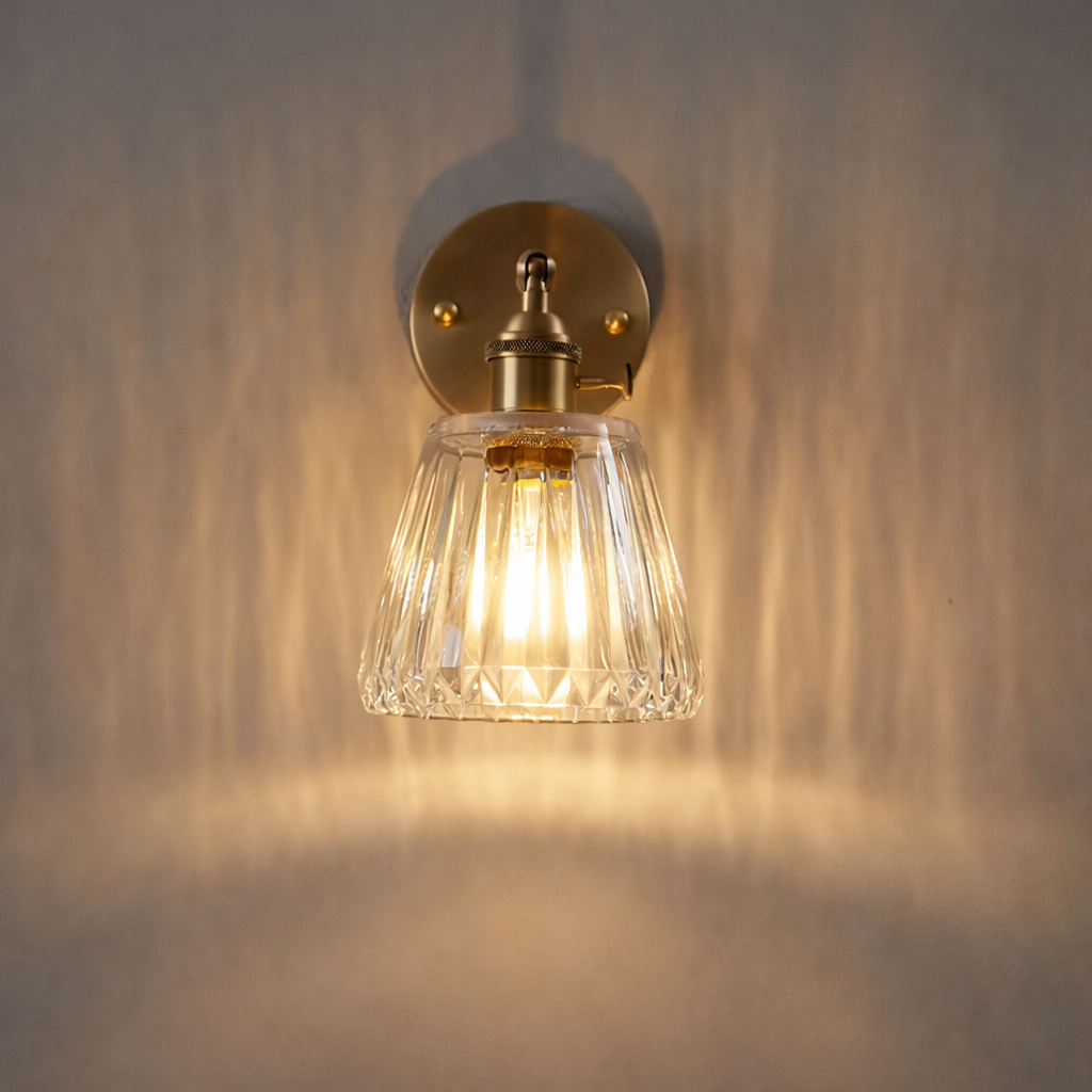 Ribbed Glass Wall Light