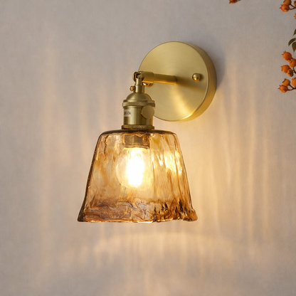 Amber Glass Wall Light