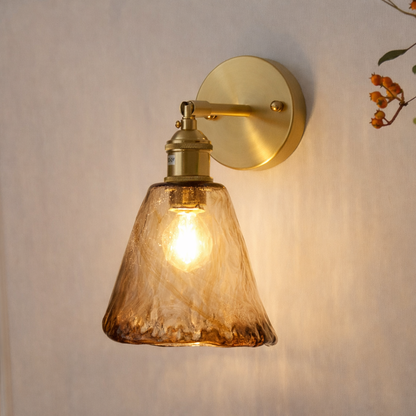 Amber Glass Wall Light