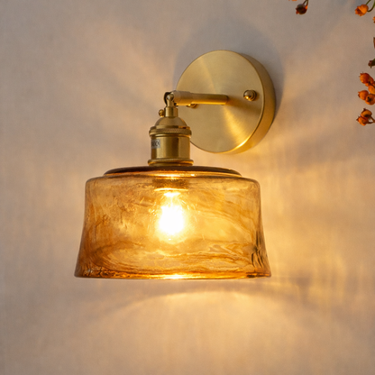Amber Glass Wall Light