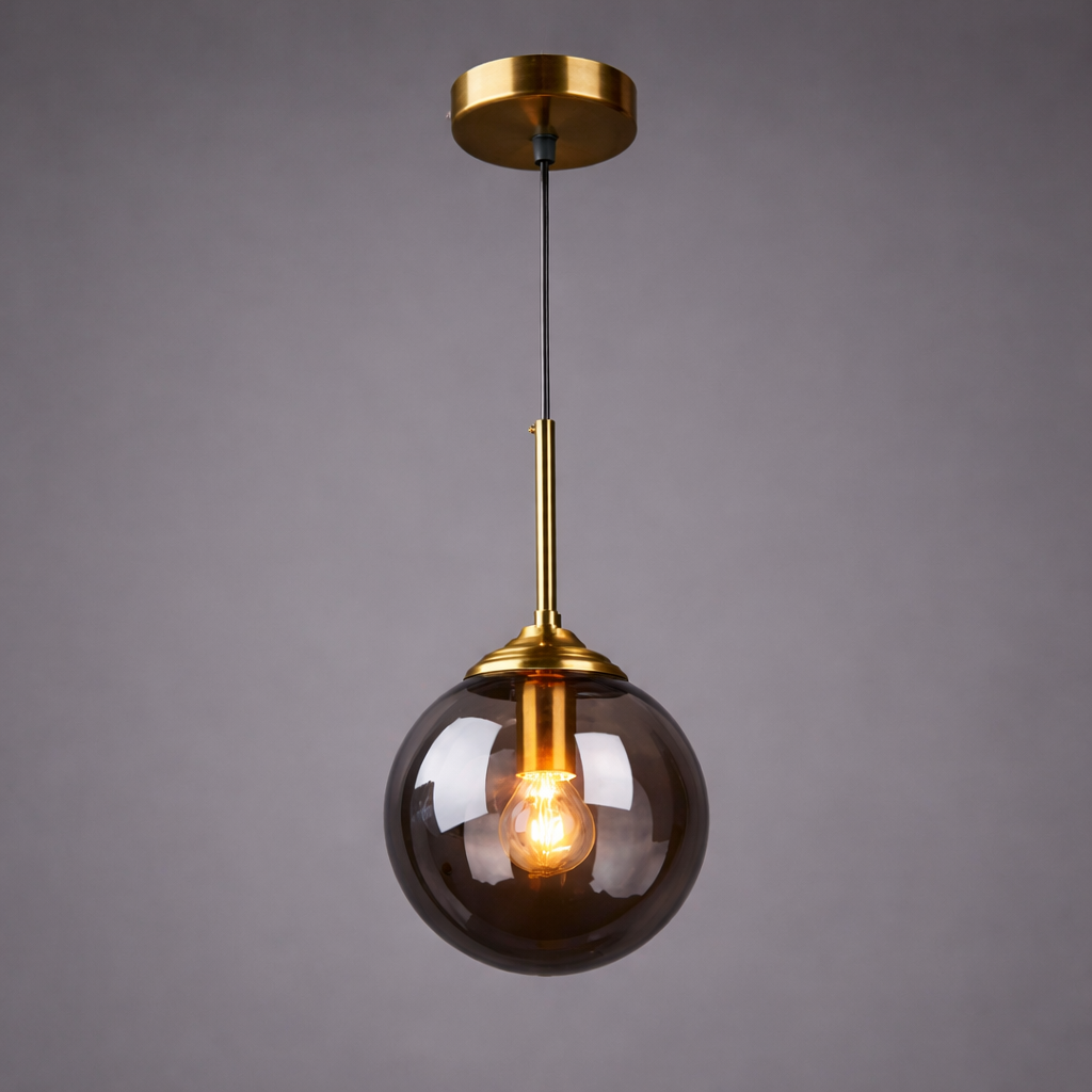 Lustre Suspension en Verre et Métal